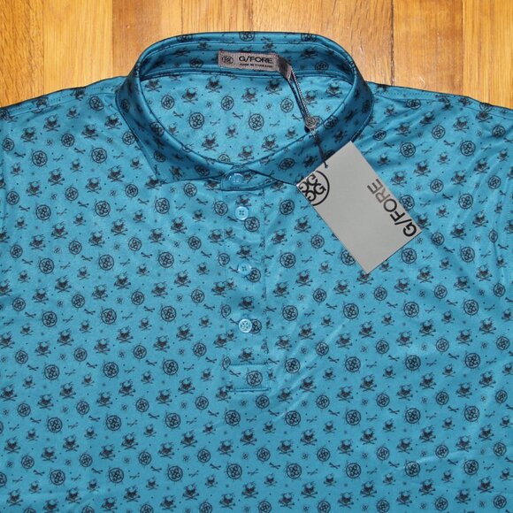 G/FORE Skulls & Tees Sketch Tech Jersey Slim Fit Golf Polo Shirt Mens XL - Picture 1 of 5